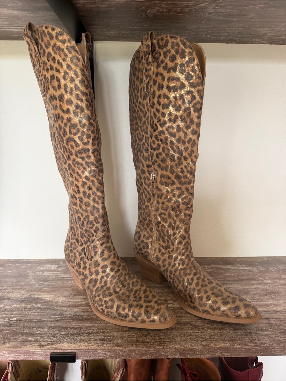 Mi.iM Leopard Print Cowboy Boots